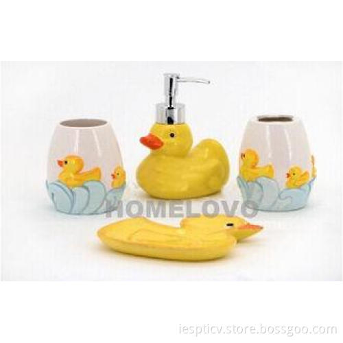 Customized Children 4 piece Lovely Duck Bathroom Set for Ho